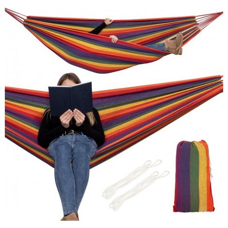 AMACA DA GIARDINO MATRIMONIALE 200 X 150 CM IN COTONE RELAX CAMPEGGIO TENDA Springos (1/5)