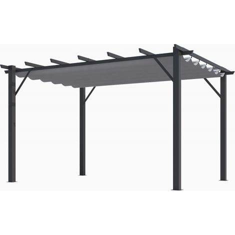 Pergola Alluminio ad Arco a 7 lamburde 400x300x230 Colore Antracite (1/5)