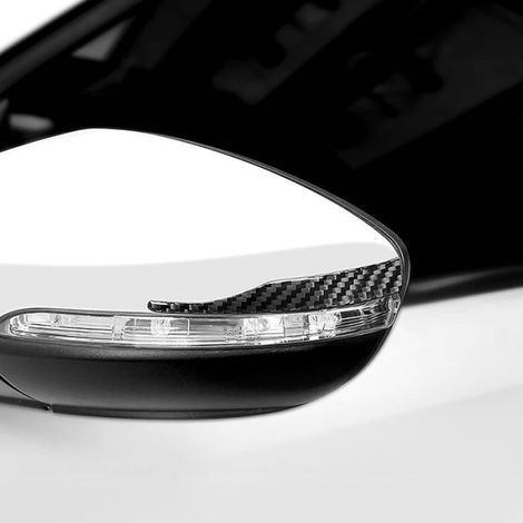 Autocollant Rétroviseur - Fibre De Carbone - Pour Protection Anti-Rayures - Voiture - 2 Pièces (1/5)