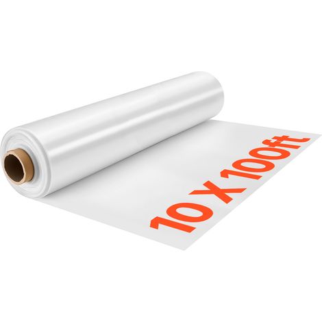 VEVOR Bache Serre en Polyethylene 3x30,5 m Film en Plastique Transparent pour Jardins, Fermes, Agriculture, Plantes deExterieur, 0,152 mm, Couverture Resistante a Eau, Soleil, Gel, Vent, Poussiere (1/5)