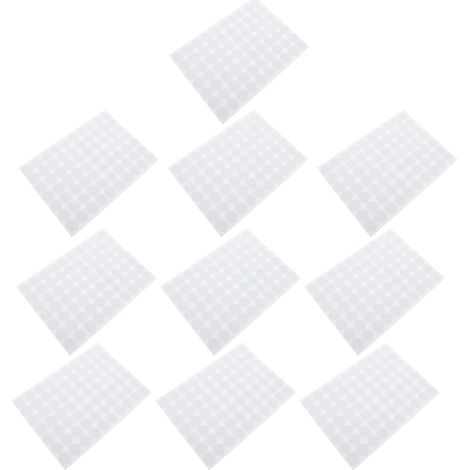 10 Feuilles Autocollant Rond à Pois Double Face, Mousse Blanche (1/5)