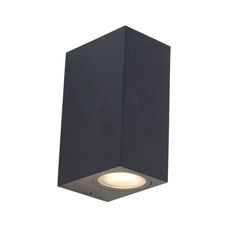 QAZQA Moderno Juego de 3 apliques inteligentes negros de 2 luces IP44 - Baleno Aluminio Rectangular Adecuado para LED Max. 6 x 4.7 Watt