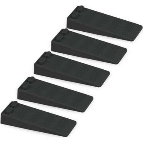 5-teiliges Set aus weichen Gummitürstoppern, höhenverstellbar, rutschfest, ungiftig, geruchlos, schützt Böden und Wände, für Teppich-, Beton- und Parkettböden (Schwarz)