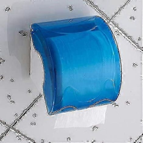 Porte-rouleau de papier toilette mural étanche (blanc) - Nouveau 2026 - Bleu (1/5)