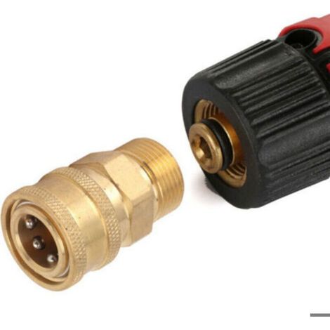 2 adaptateurs de raccord M22 en cuivre pur pour nettoyeur haute pression, 3/8" NPT femelle vers mâle, trou intérieur 14 mm/0,55 po (1/4)