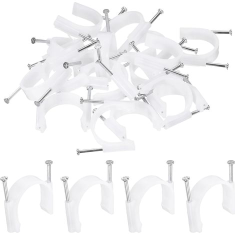 50pcs Attaches Câbles Avec Clou 32mm Circulaire Supports Câbles (1/5)