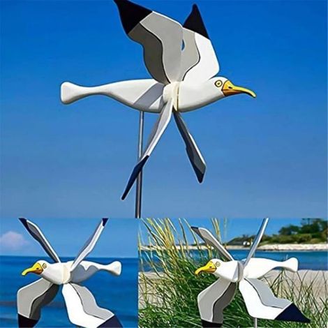 Mouette Whirligig Asuka Moulin à vent New Flying Seagull Windmill Garden Spinner – Moulin à vent pneumatique Top Flying Bird Serie (1/5)