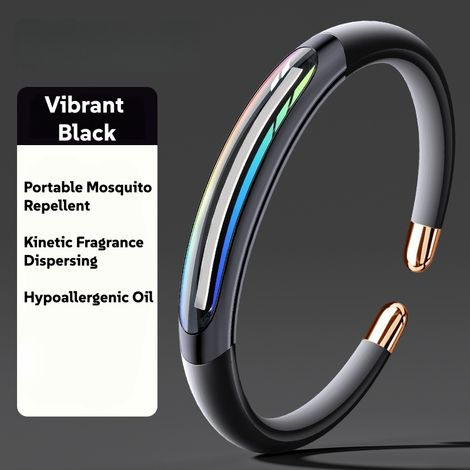 Bracelet Anti-Moustiques Réutilisable -  Plaquettes Incluses aux  Essentielles - 1Mois de Protection - Sans DEET
