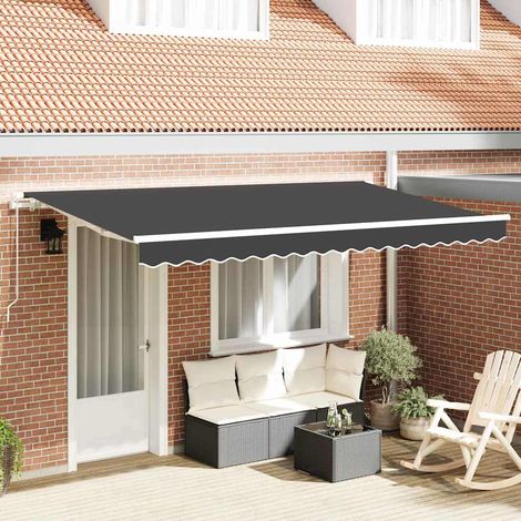 Einziehbare Markise Anthrazit 400 x 200 cm Stoff