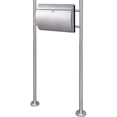 Boite aux lettres design contemporain acier inoxydable sur pieds 120 cm