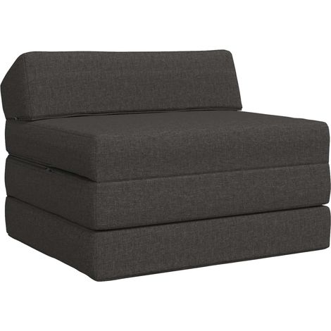 Sofá Cama Plegable Gris oscuro 200 x 70 x 10 cm Tela vidaXL (1/5)