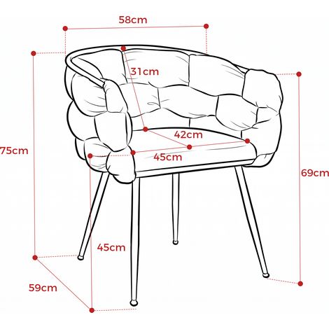 Fauteuil d'appoint luxueux moderne en métal, chaise de coiffeuse design pour chambre, salon ou salle à manger (1/4)