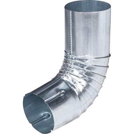 Coude pour gouttière ronde 100 mm – Angle 75° – Acier galvanisé résistant à la corrosion – Montage sans soudure