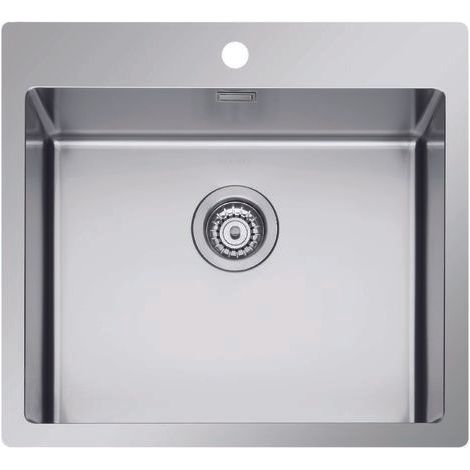 Lavello ICROS 55X51, 1 vasca con foro per miscelatore, ACCIAIO INOX AISI 304-18/10 Made in Italy (1/4)