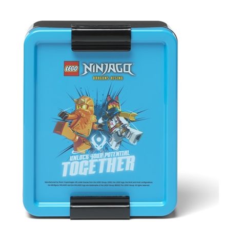ROOM COPENHAGEN LEGO NINJAGO BOÎTE À DÉJEUNER AVEC COMPARTIMENTS - DURABLE ET AMUSANTE POUR LES ENFANTS, BLEU AZUR FONCÉ ET NOIR (1/2)