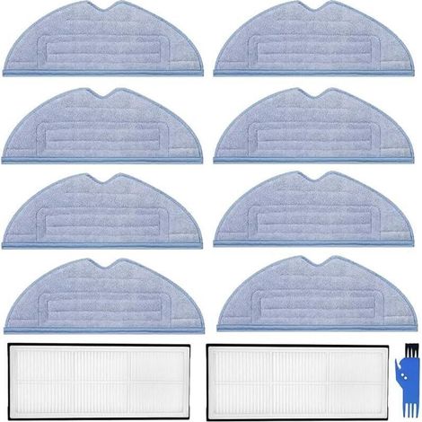 Lot de 11 Accessoires pour Roborock S7/ S7 MaxV/ S7 MaxV Ultra/ S7 Pro Ultra/ S7 MaxV Plus/ G10s Pro, 2 filtres HEPA, 8 Serpillèr