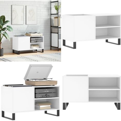 Plattenschrank Weiß 85x38x48 cm Holzwerkstoff - Plattenregal - Schallplattenregale - Vinyl Regal - Musikzimmer Dekoration - Wohnzimmer Möbel - Home & Living (1/5)