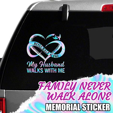 Set mit „Never Walk Alone“-Aufklebern für Familie, Autos, Gepäck, Laptops, Kühlschränke, Motorräder und Skateboards. (1/5)