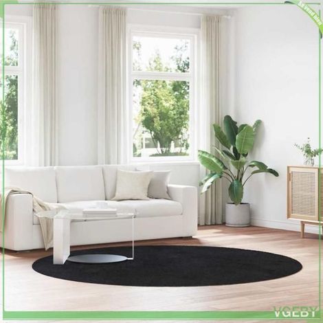 4102926 Tapis shaggy à poils longs NAVARRA noir 240x240 cm polyester (1/5)