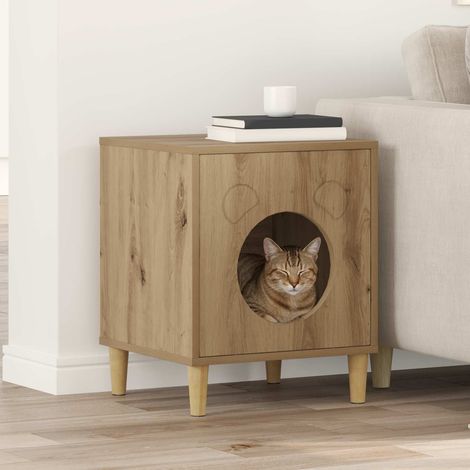 Cat House Artisian Oak 42.5 x 40 x 53 cm Engineered Wood vidaXL (1/5)