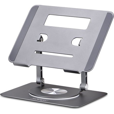 StarTech.com Ergonomischer Höhenverstellbarer Laptopständer, Dreh-Neigbarer Computerständer, Tragbare Laptophalterung-Notebookständer, bis 5kg, Aluminium Konstruktion