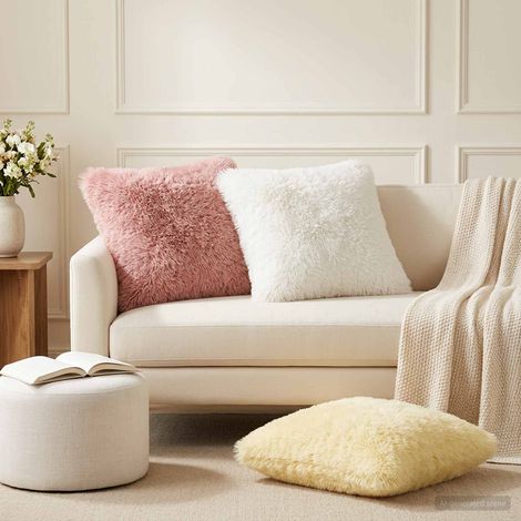 vidaXL Housse de coussin 12 pcs HEERLEN Crème 50 x 50 cm Fleece PV (1/5)