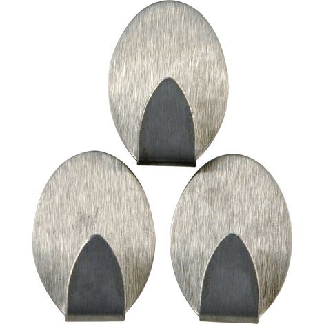 Chef Aid - Ganci in Acciaio Inox Adesivi, Confezione da 3 Pezzi