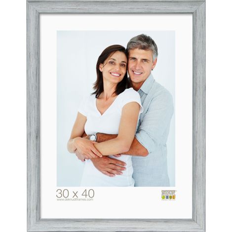 Cadre Photo Résine Gris Effet Rayures 25,2 x 25,2 x 1,6 cm (1/3)
