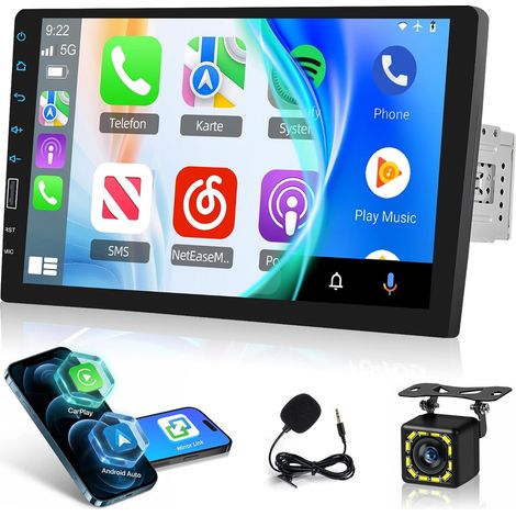 Autoradio 1 din avec 9 Pouces Radio à Écran Tactile Supportant Bluetooth/FM Radio/Mirror Link/USB/SWC+Backup Camera+Mic (1/5)