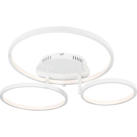 QAZQA rondas - LED Dimmable Plafonnier variateur inclus - 1 lumière - L 770 mm - Blanc - Moderne - éclairage intérieur - Salon I Chambre I Cuisine I Salle à manger