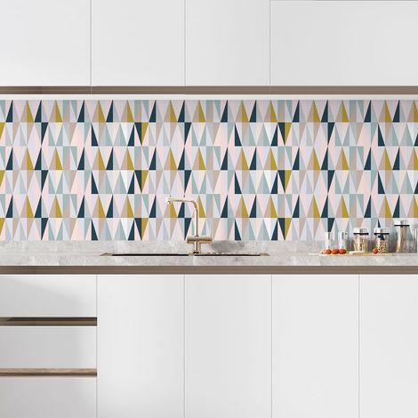 Crédence adhésive cuisine - Motif Géométrique - 90x90 cm - Adhésif + Protection MATE (1/5)