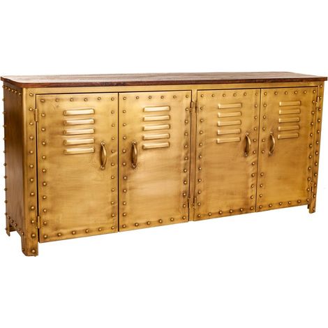 Aparador de metal marrón 152x35x71 (1/5)