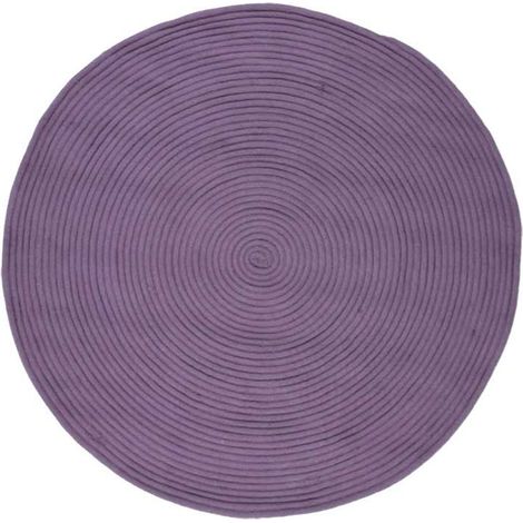 TAMTAM - Tapis en coton réversible effet cordage lilas diam.120