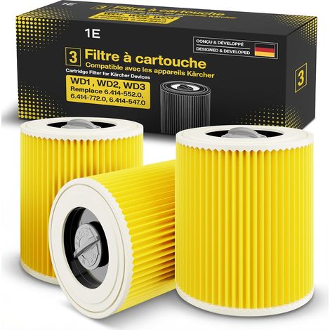 3 filtres ronds pour aspirateur Kärcher WD1, WD2, WD3, MV2, MV3 (1/5)