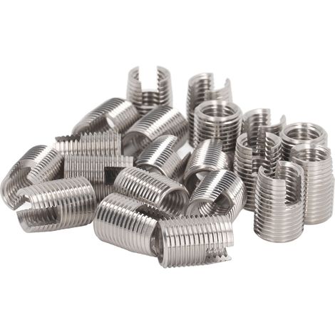 Lot de 20 inserts filetés autotaraudeurs fendus en acier inoxydable M16 x 1,5 (22 mm) pour automobile