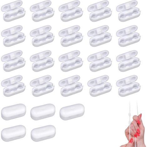 Clair Connecteur de Chaîne en Plastique,30 Pcs Connecteurs de Chaîne en Plastique,pour Chaînettes de Stores,Chaînettes à Billes, Stores Romains(Blanc) (1/5)