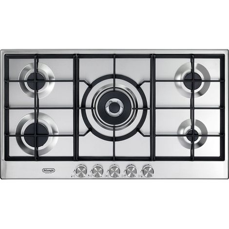Placa de gas empotrada De'Longhi NSL 590 X de 90 cm en acero inoxidable y 5 quemadores (1/4)