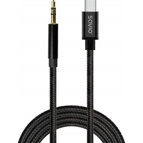 Câble mini-jack Savio CL-187 (3,5 mm) - USB type C 1 m 1 pc. (1/5)