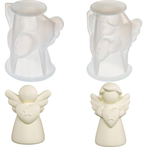 2x Silikonform Engel Gießform Kerzen Deko DIY Basteln Herzumarmung
