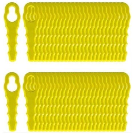 Lot de 100 Lames de Rechange compatible pour Ryobi Coupe Bordure, Têtes Double Lames Dentelées RAC155 RAC157 RAC158.. (1/5)