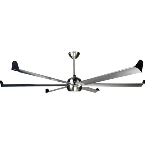 Ventilatore da soffitto DC argento con pale in alluminio 236cm e luce per 125m2 PURLINE BIGCOOL BS-BS