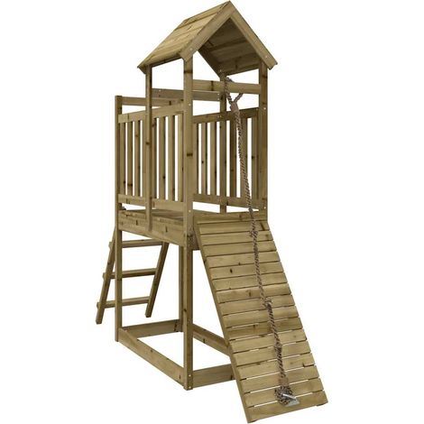 Playhouse with Climbing Wall Impregnated Wood Pine vidaXL (1/5)