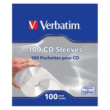 Verbatim CD/DVD-Papierhüllen mit Sichtfenster, 100er-Packung (1/2)