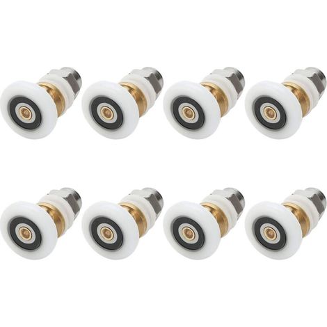 Roulettes Douche 27mm, Roulette Porte Coulissante Douche Roulement pour Porte de Douche 8 Pièces, (1/5)