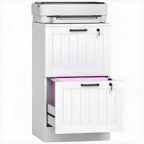 Meuble de rangement de bureau blanco en MDF 40 x 40 x 71 cm (1/5)