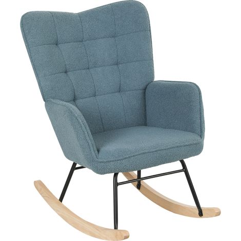 CHICFURN Sillón mecedora 98x71x101 cm de poliéster azul claro, 120 kg (1/5)