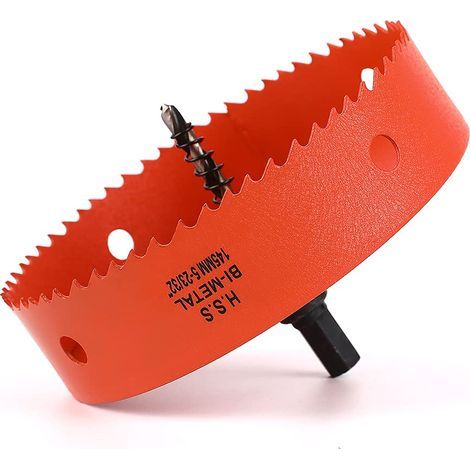 Lochsäge – 145 mm – Hochgeschwindigkeitsstahl M42 HSS und Bimetall – Für Gipskarton, Holz, Kunststoffe und Metalle – 1 Stück (1/5)
