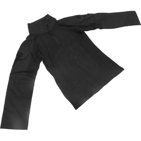 T-shirt à manches longues pour homme, col roulé athlétique, idéal pour le sport, la randonnée et l'alpinisme, noir, taille M (1/5)