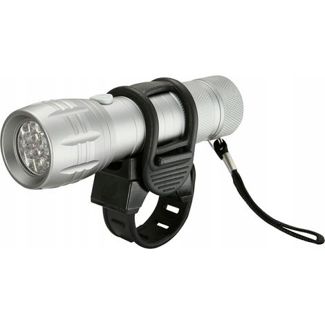 Éclairage avant de vélo à LED, étanche, 9 diodes, argenté, grand format, pour vélo (1/3)