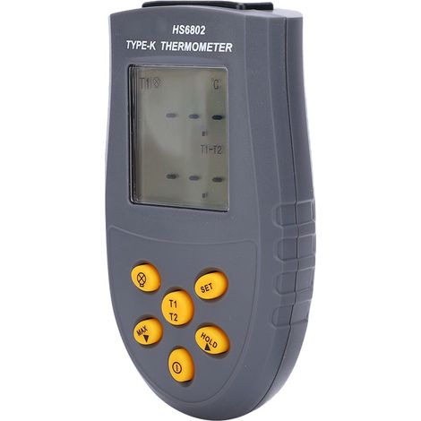 Digitales Thermometer mit Zweikanal-LCD-Anzeige, Temperaturmessgerät HS6802 (1/5)